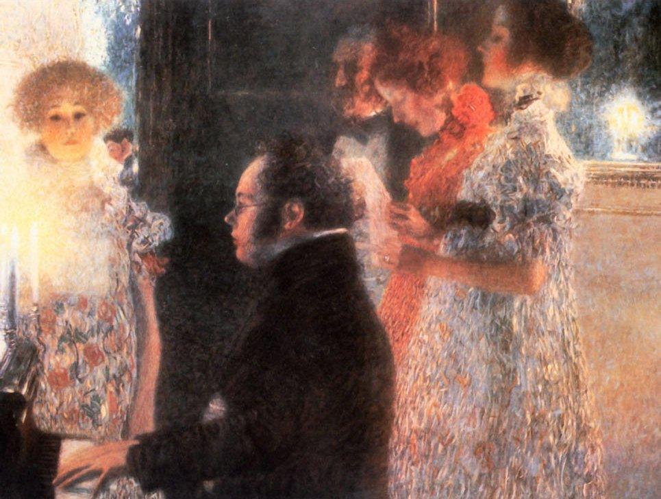 Gustav Klimt Schubert at the Piano
